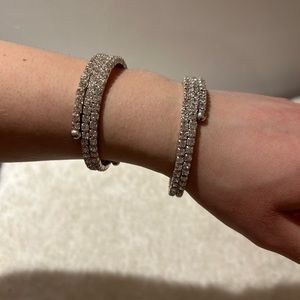 Faux Diamond Wraparound Bracelets